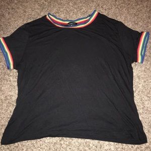 Black and Rainbow Rimmed Rue21 Shirt .